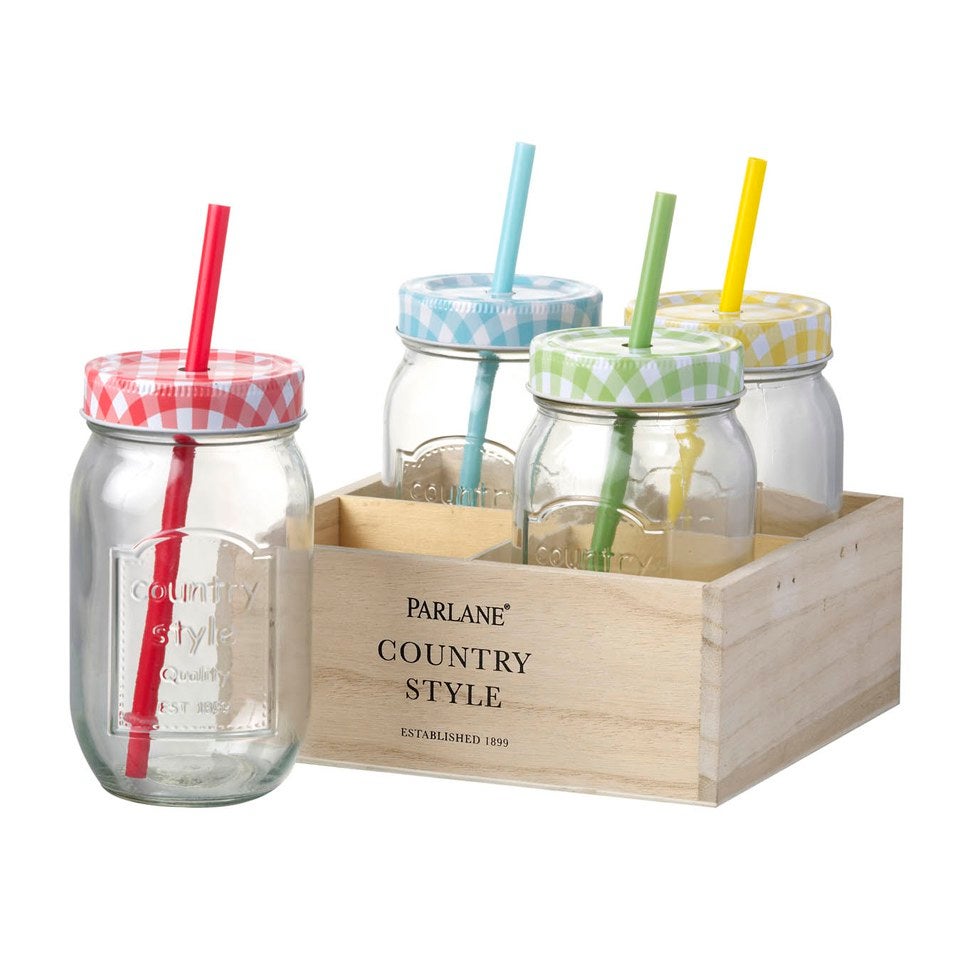 Parlane Country Style Drinks Jars (Set of 4)