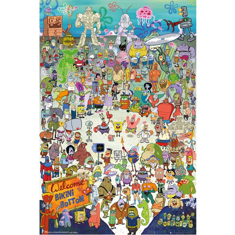 Zavvi　Merchandise　Maxi　Poster　91.5cm　x　61　Cast　Spongebob　UK