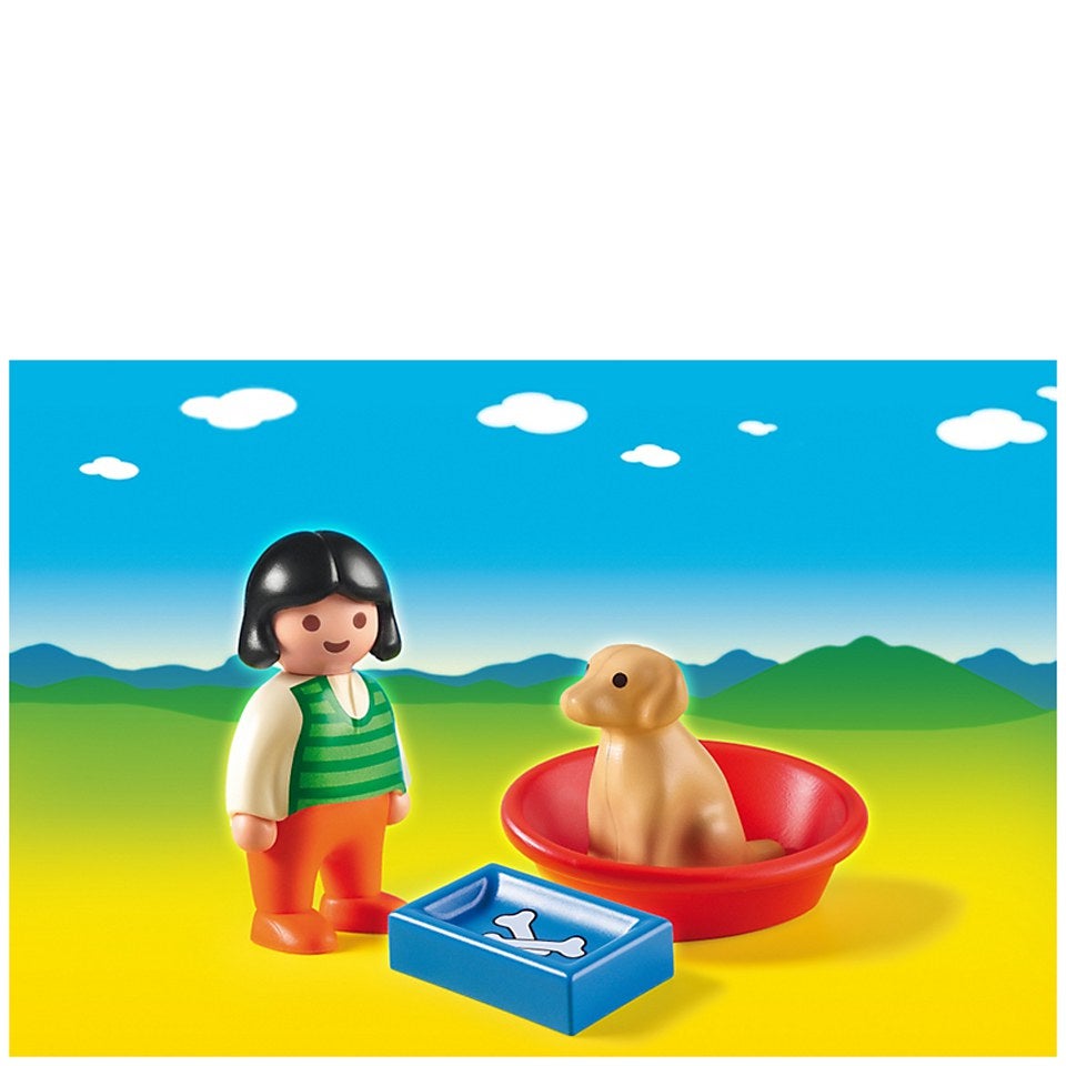 Playmobil 1.2.3 Girl with Dog (6796)
