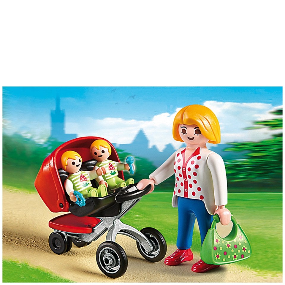 Playmobil Pre-School Mother with Twin Stroller (5573)