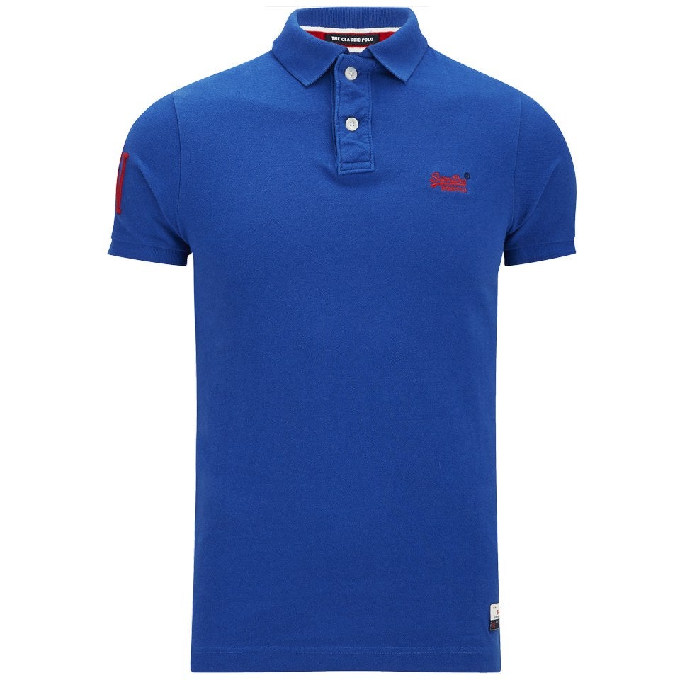 Superdry Men's Cut Collar Pique Polo Shirt - Voltage Blue