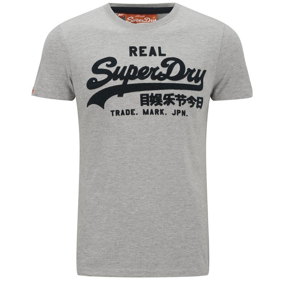 Superdry Men's Vintage Logo Entry T-Shirt - Grey Marl/French Navy