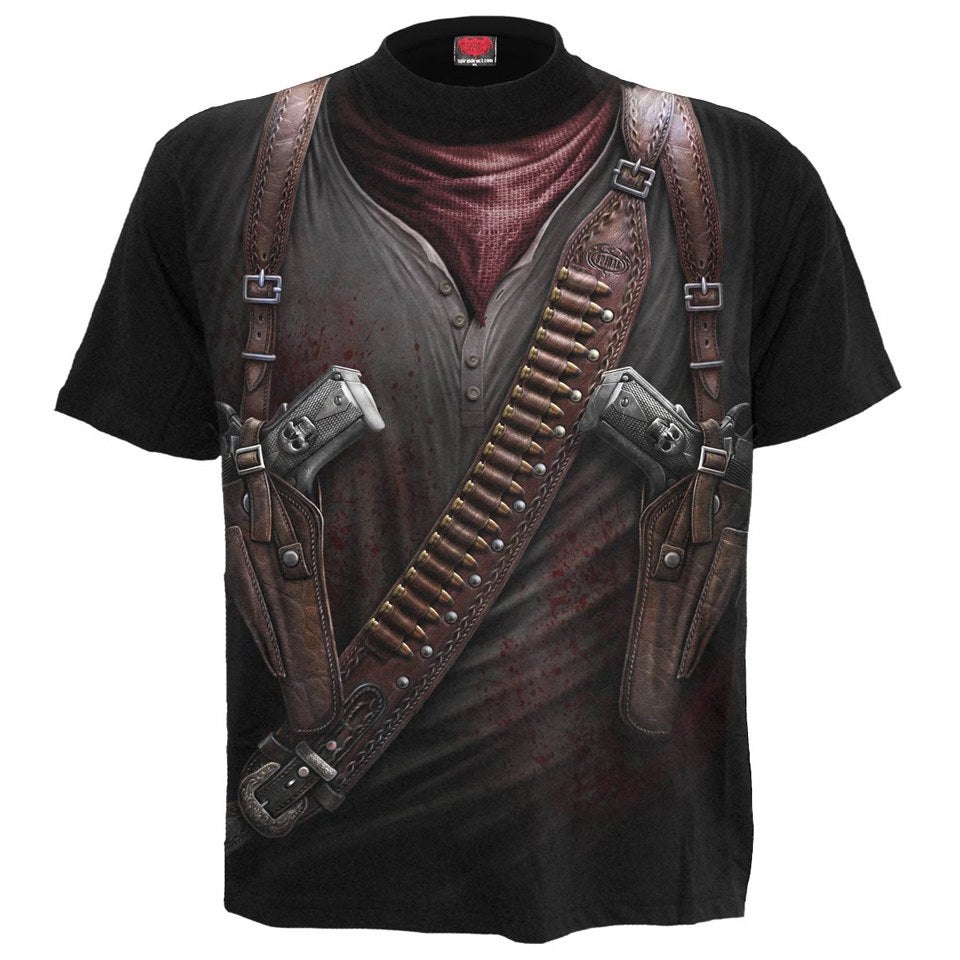 Spiral Men's HOLSTER WRAP Allover T-Shirt - Black