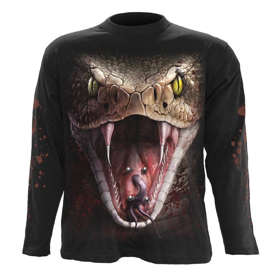 Spiral Men's SNAKE EYE STUD Long Sleeve T-Shirt - Black