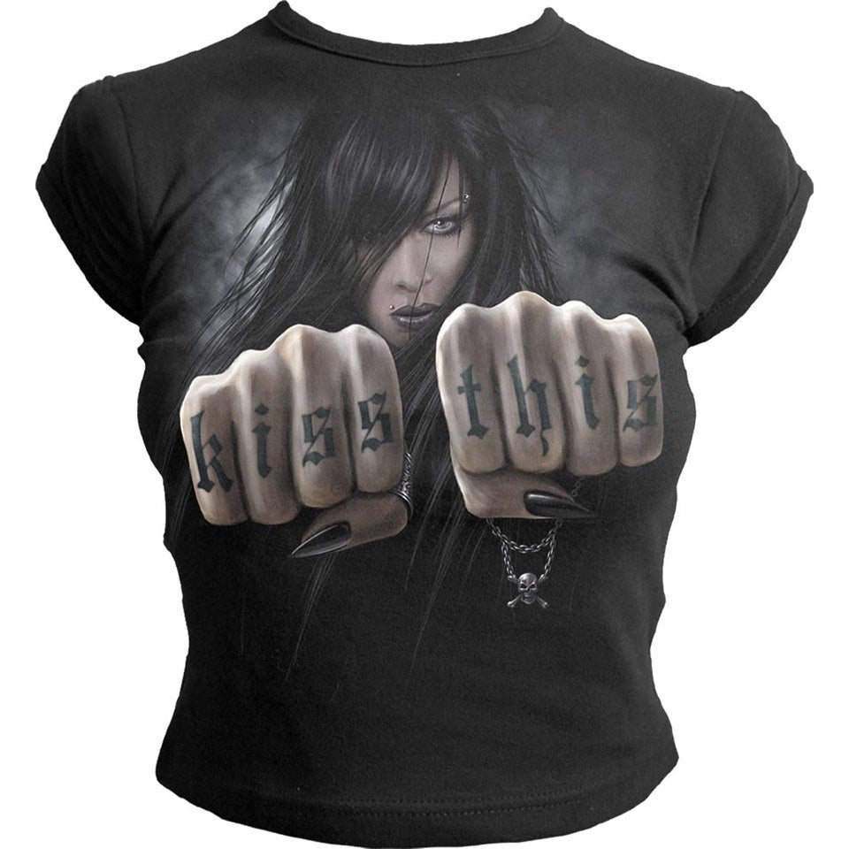 Spiral Women's KISS THIS Cap Sleeve Top - Black