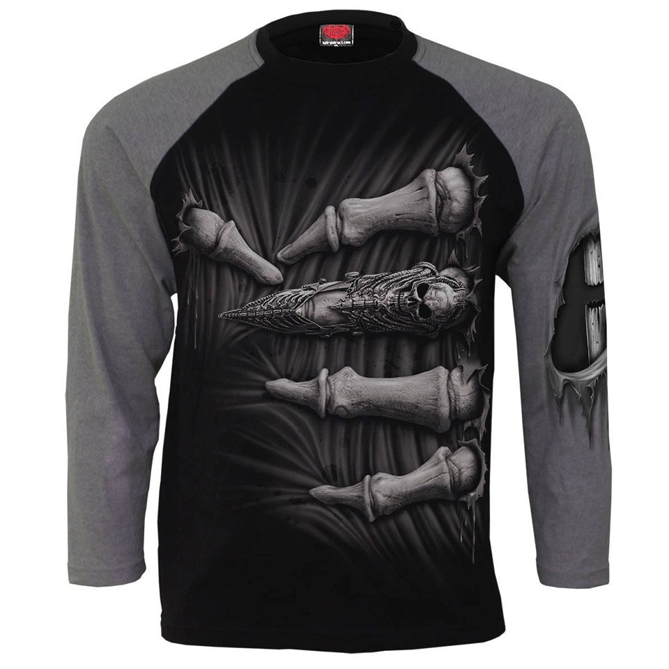 Spiral Men's DEATH GRIP Raglan Long Sleeve T-Shirt - Black