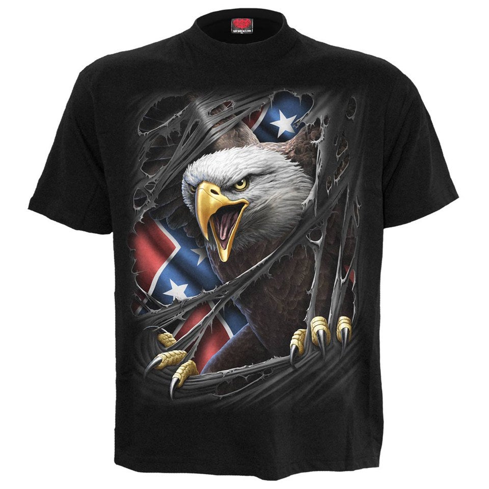 Spiral Men's REBEL EAGLE T-Shirt - Black Plus Size