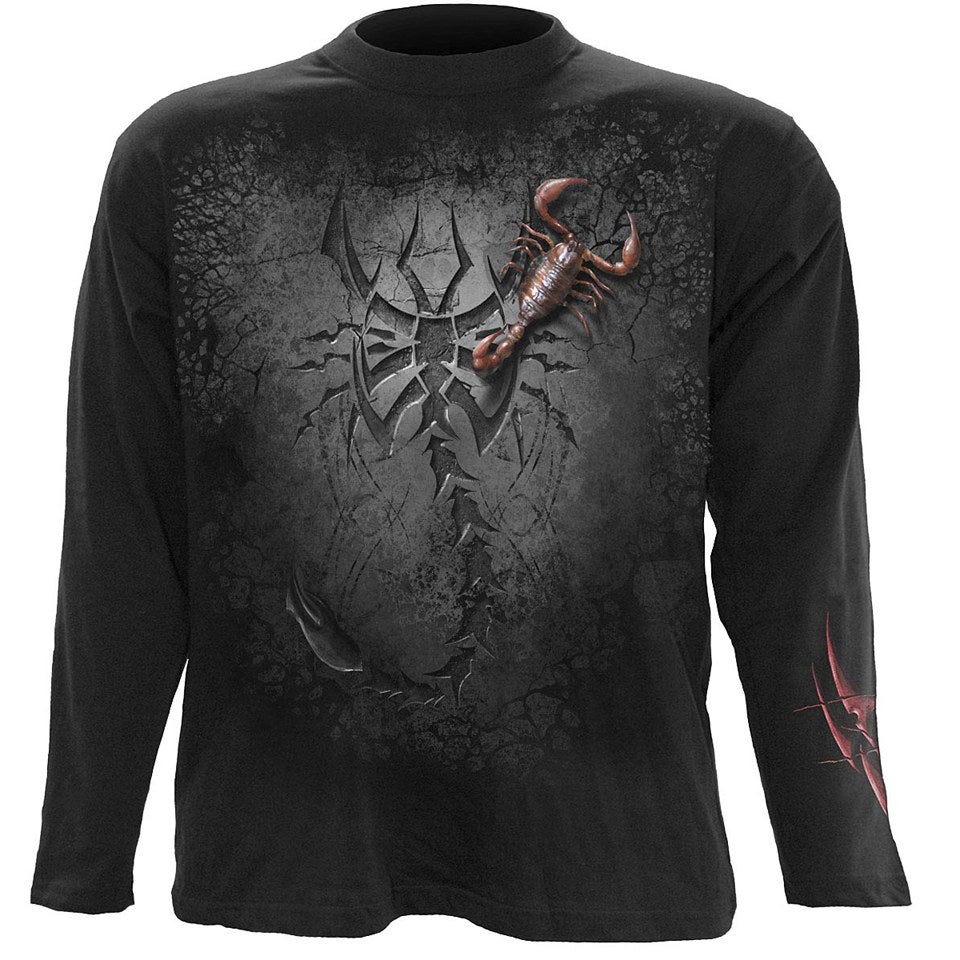 Spiral Men's TRIBAL SCORPION Long Sleeve T-Shirt - Black