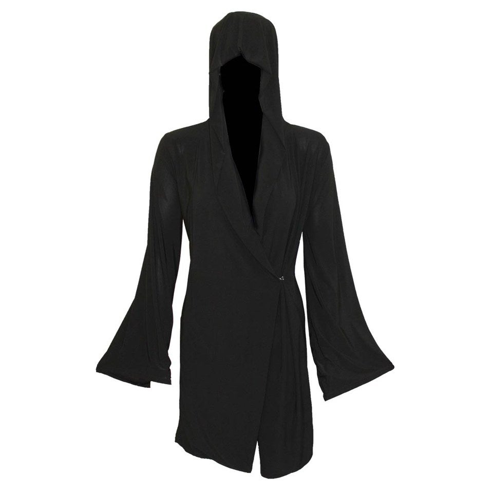 Spiral Women's GOTHIC ELEGANCE Gothic Hooded Robe Wrap - Black