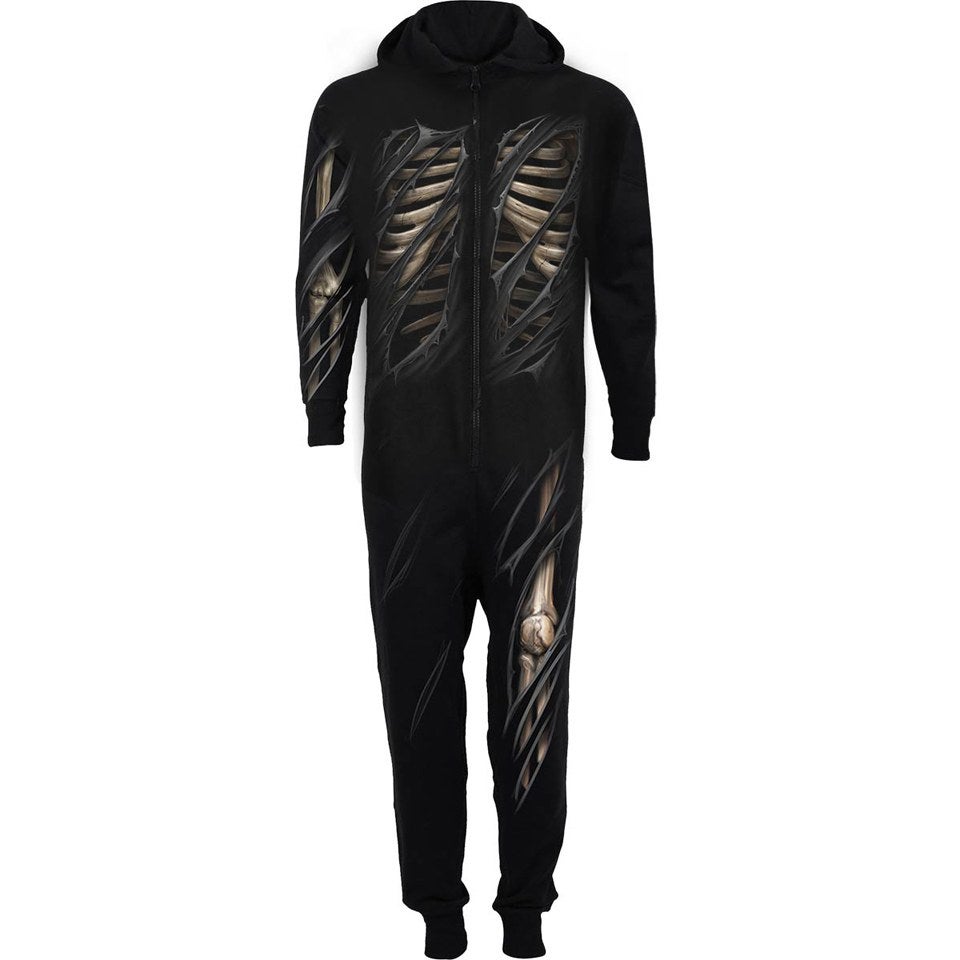 Spiral Men's BONE RIPS Cotton Full Zip Hooded Onesie