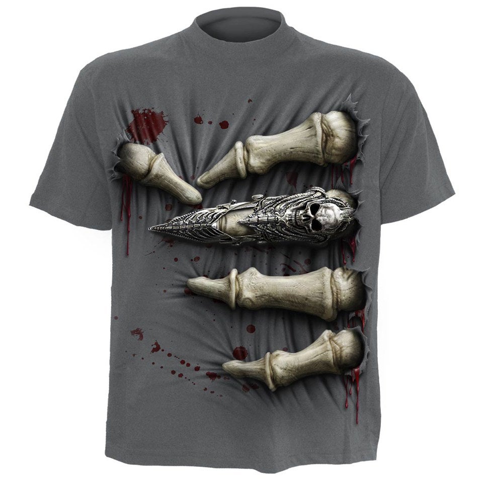 Spiral Men's DEATH GRIP T-Shirt - Charcoal