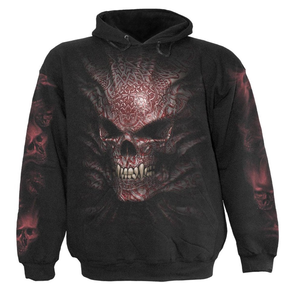 Spiral Men's GOTH SKULL Hoody - Black