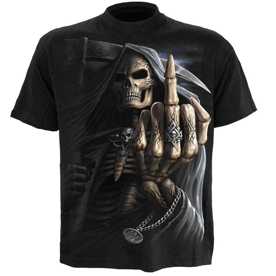 Spiral Men's BONE FINGER T-Shirt - Black