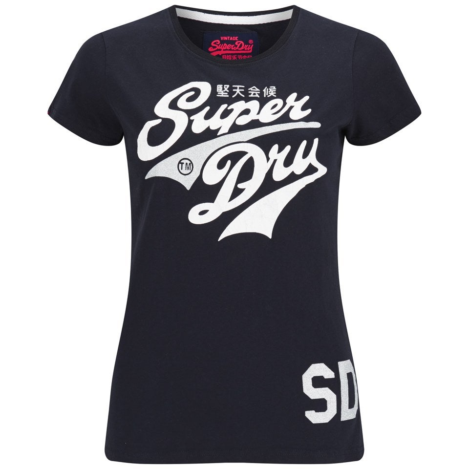 Superdry Women's Silver Stacker T-Shirt - Navy