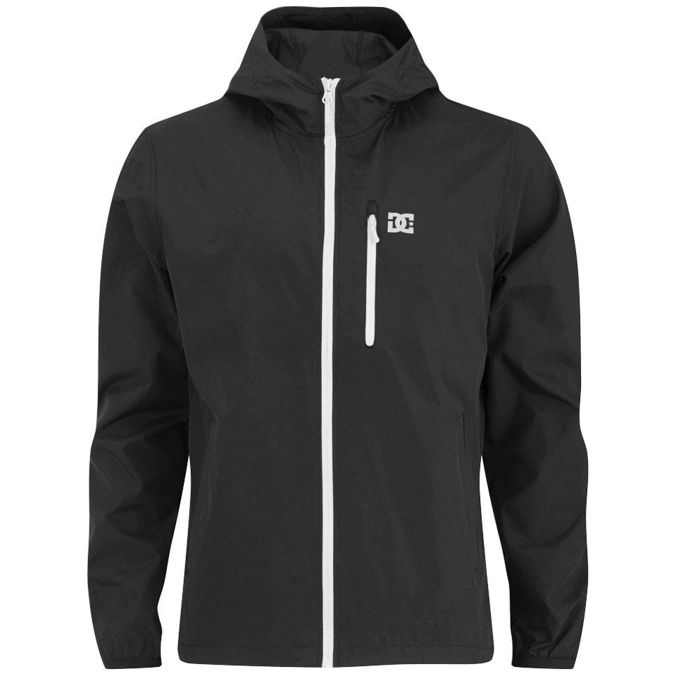 DC Men's Dagup Hooded Windbreaker Jacket Black Mens Clothing