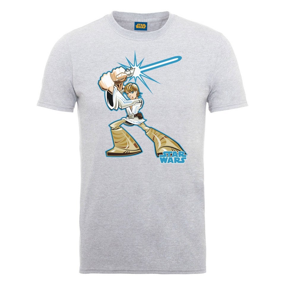 Star Wars Men's Luke Skywalker Jedi Character T-Shirt Heather