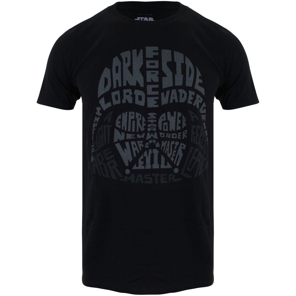Star Wars Men's Darth Vader Text Head T-Shirt - Black - IWOOT UK