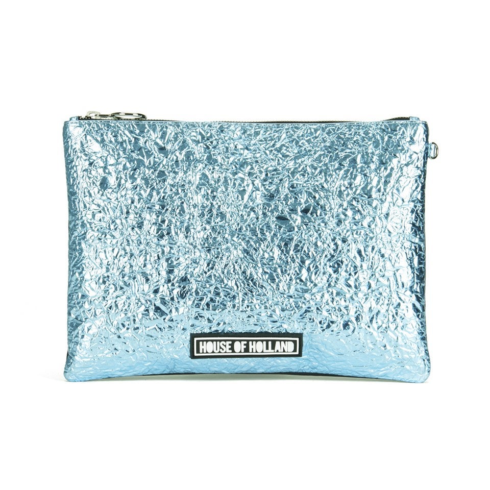 House of Holland Women's Cuki Patch Clutch - Blue - Free UK Delivery ...