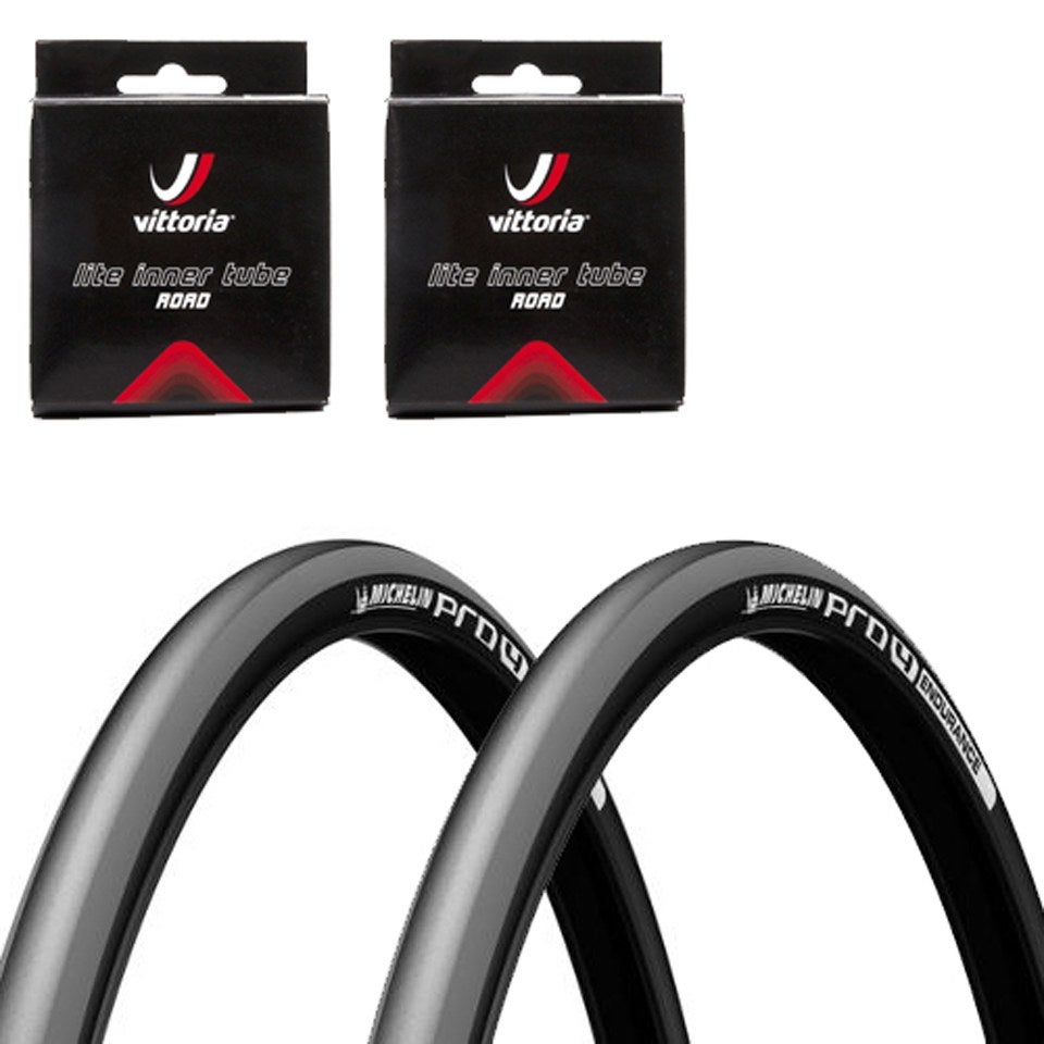 Michelin Pro4 Endurance V2 Road Tyre & Tube Twin Pack - Lead - 700c 25mm | ProBikeKitジャパン