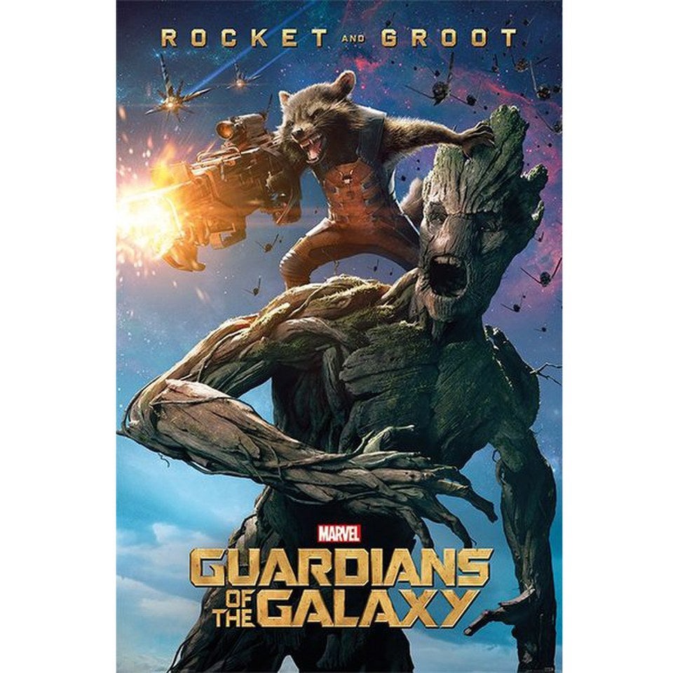 Marvel Guardians Of The Galaxy Rocket & Groot - 24 x 36 Inches