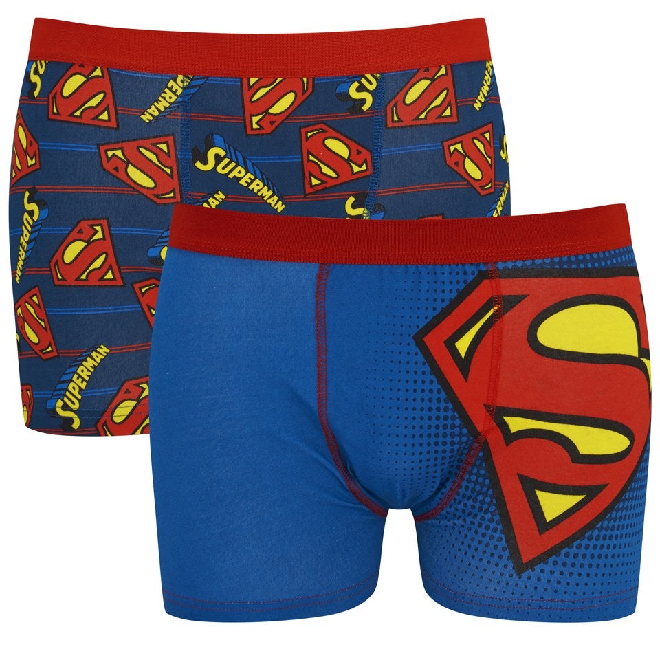 Superman Men's 2 Pack Boxers - Blue Mens Underwear - Zavvi UK
