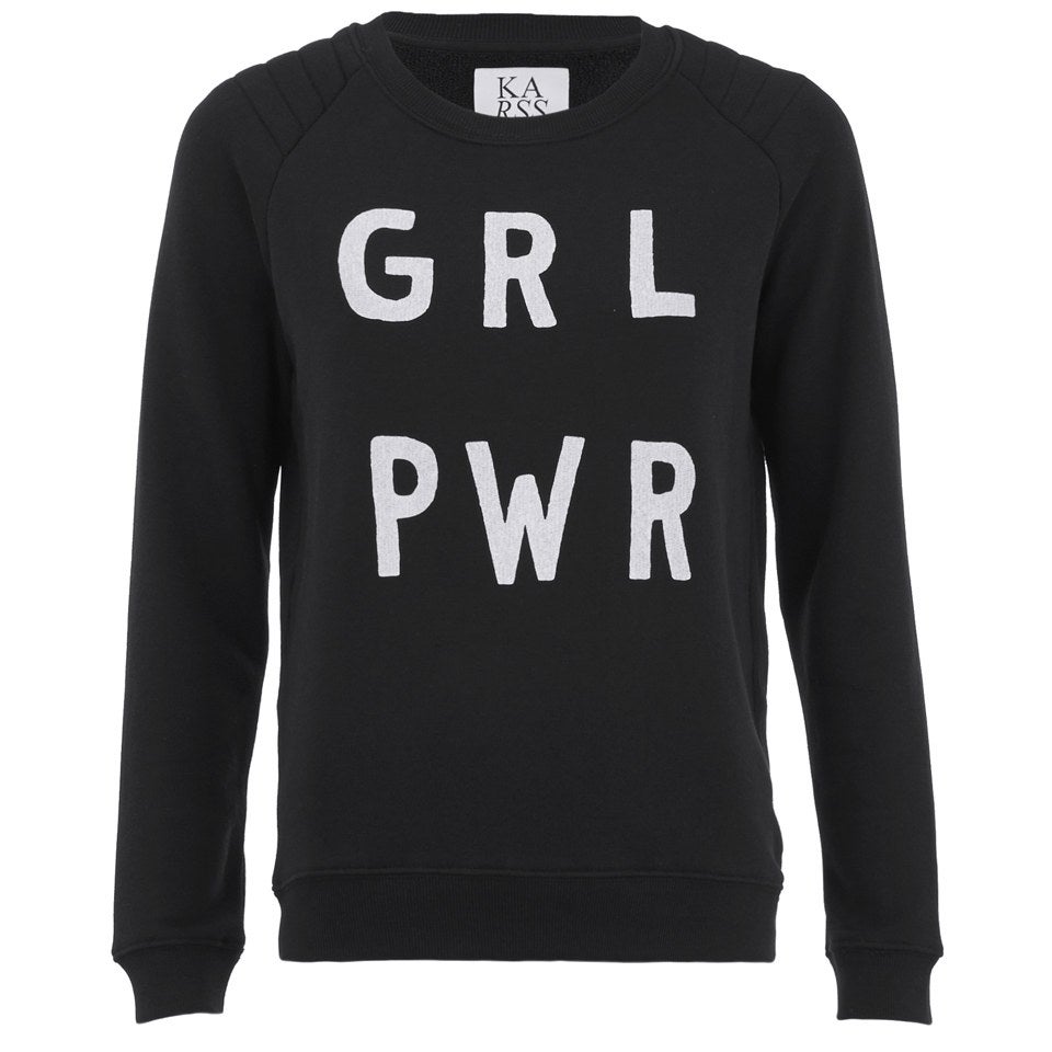 Zoe Karssen Women s GRL PWR Sweater Black TheHut