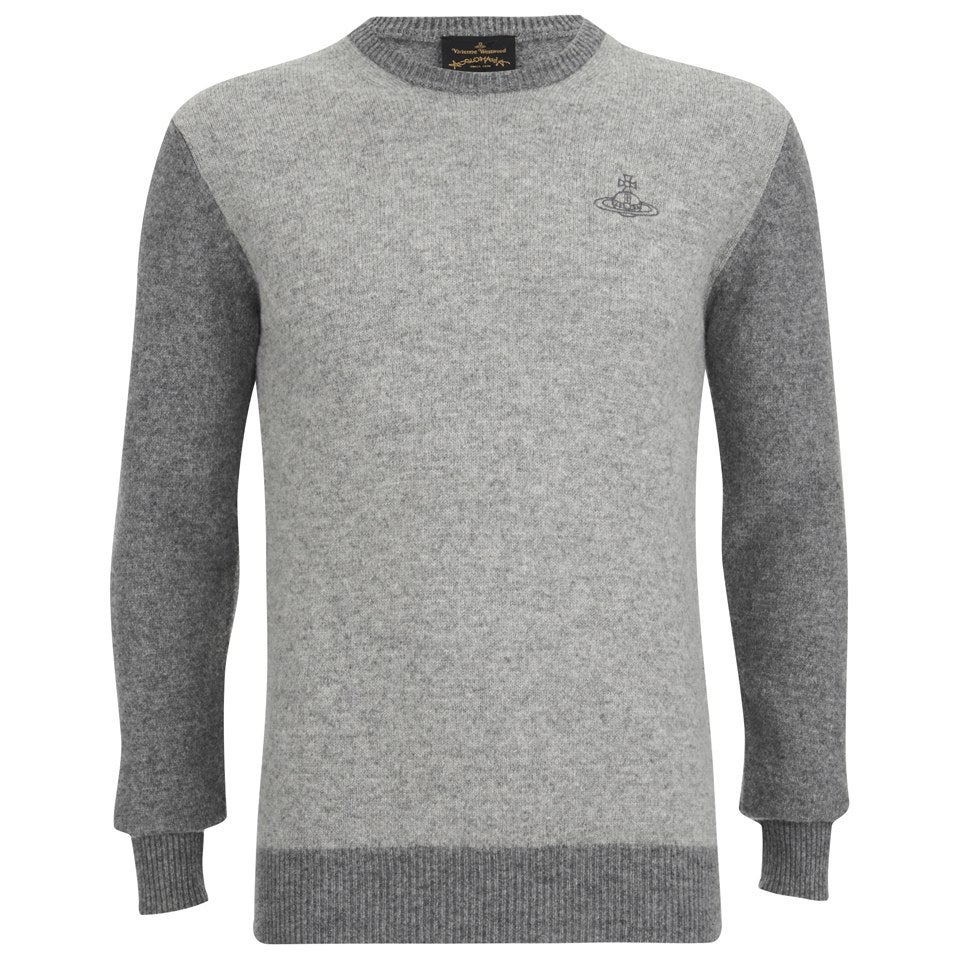 Vivienne Westwood Anglomania Men s Classic Round Neck Knitted Jumper Grey TheHut