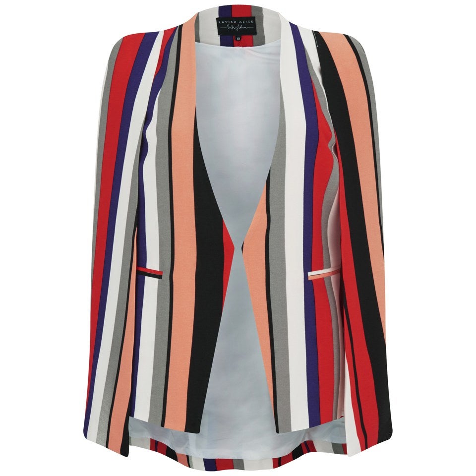 Striped cape blazer top