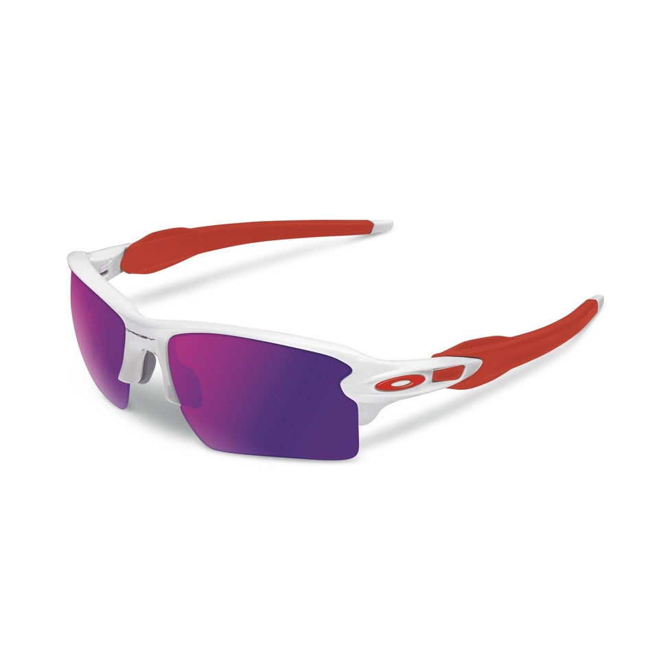 Oakley red on sale and white sunglasses