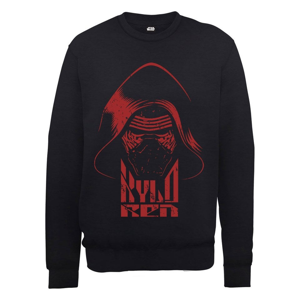 Star Wars The Force Awakens Kylo Ren Head Red Sweatshirt Black