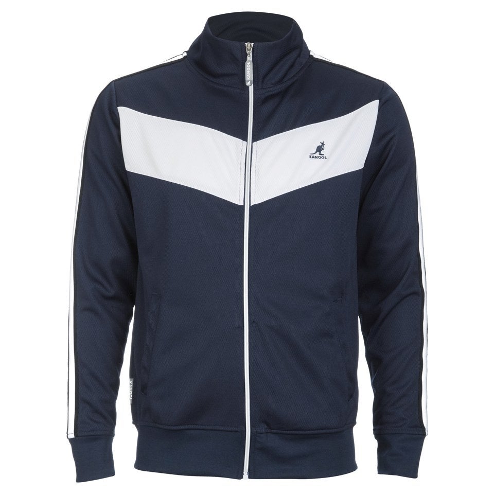 Kangol Men's Angler Mesh Tricot Zip Jacket Navy Mens Clothing