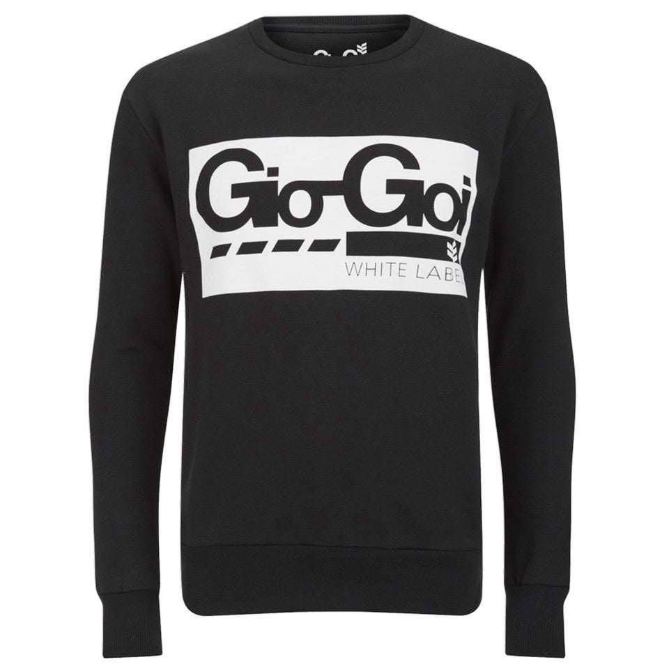 Gio Goi Men s White Label Crew Sweatshirt Black Mens Clothing Zavvi UK