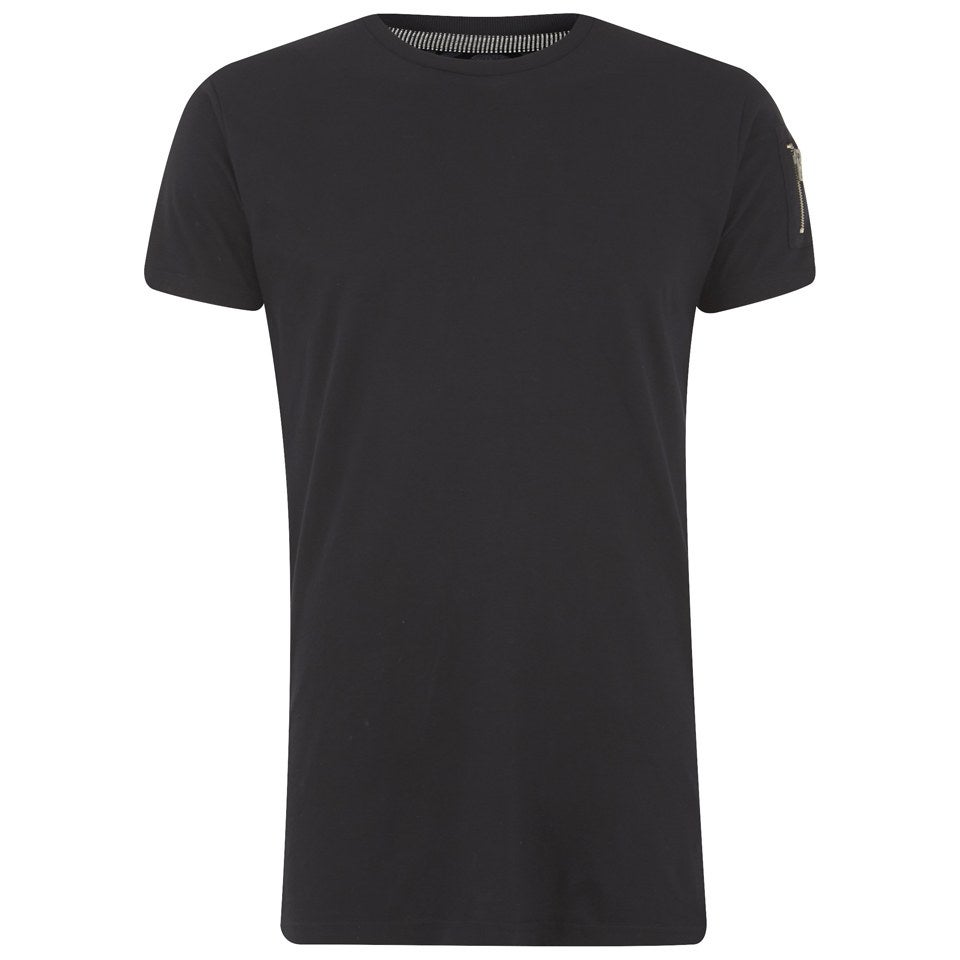 Eclipse Men s Gilson Zip Sleeve Longline T Shirt Black Mens Clothing Zavvi Ireland