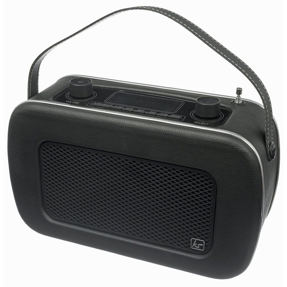 jeg er glad skotsk halstørklæde Kitsound Jive Retro Portable DAB Radio with Alarm Clock - Black Electronics  - Zavvi US