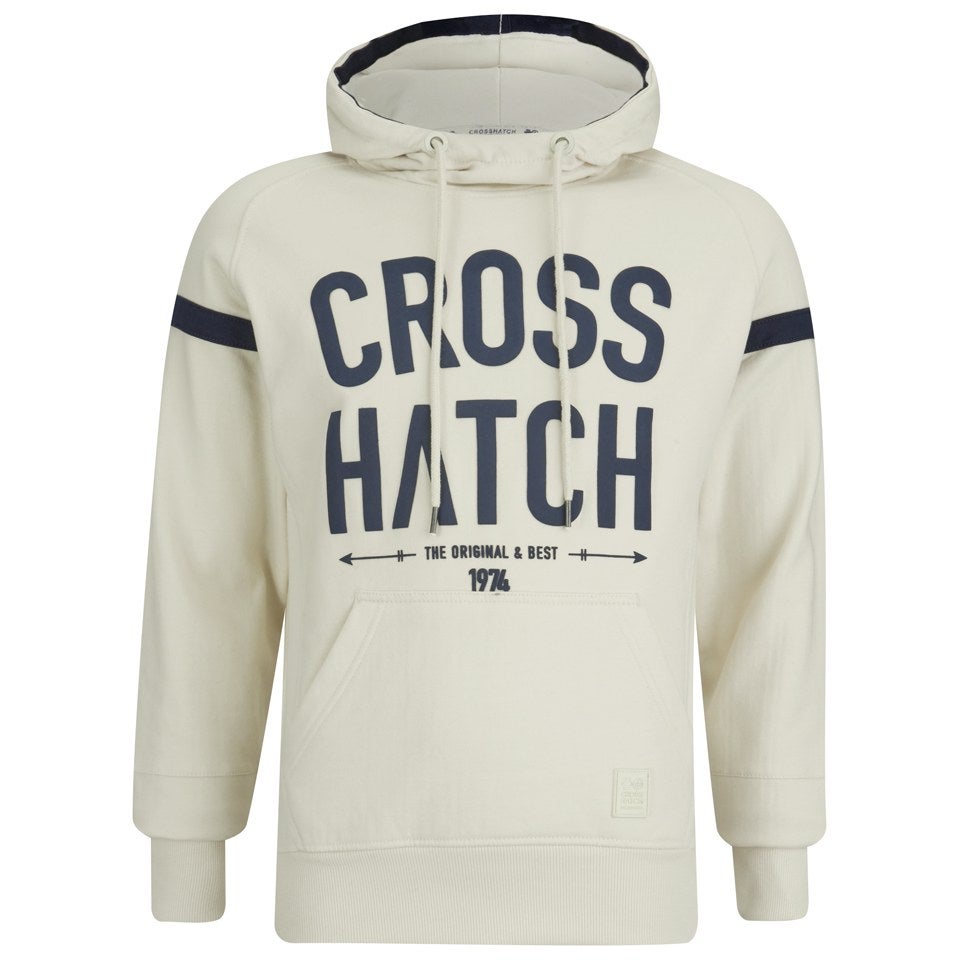 Crosshatch Men s Chassis Print Hoody Vaporous Grey Mens Clothing