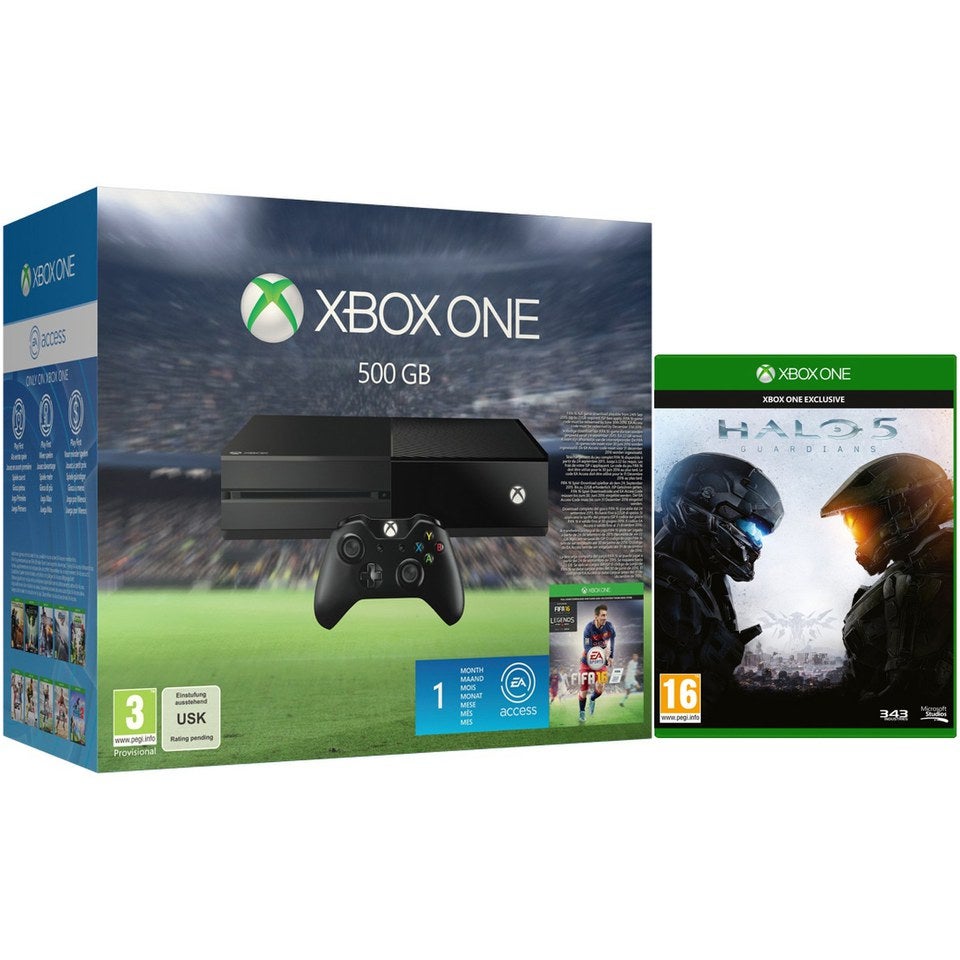 Xbox One 500GB Console - Includes FIFA 16 & Halo 5 Games Consoles