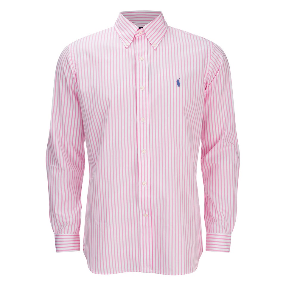 Polo Ralph Lauren Men's Striped Dress Shirt - Pink/White - Free UK ...