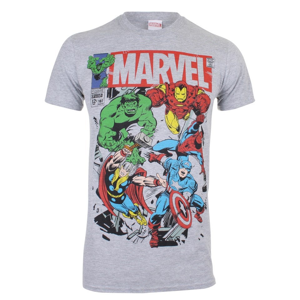 Marvel Men s Breakout T Shirt Sports Grey Merchandise Zavvi UK