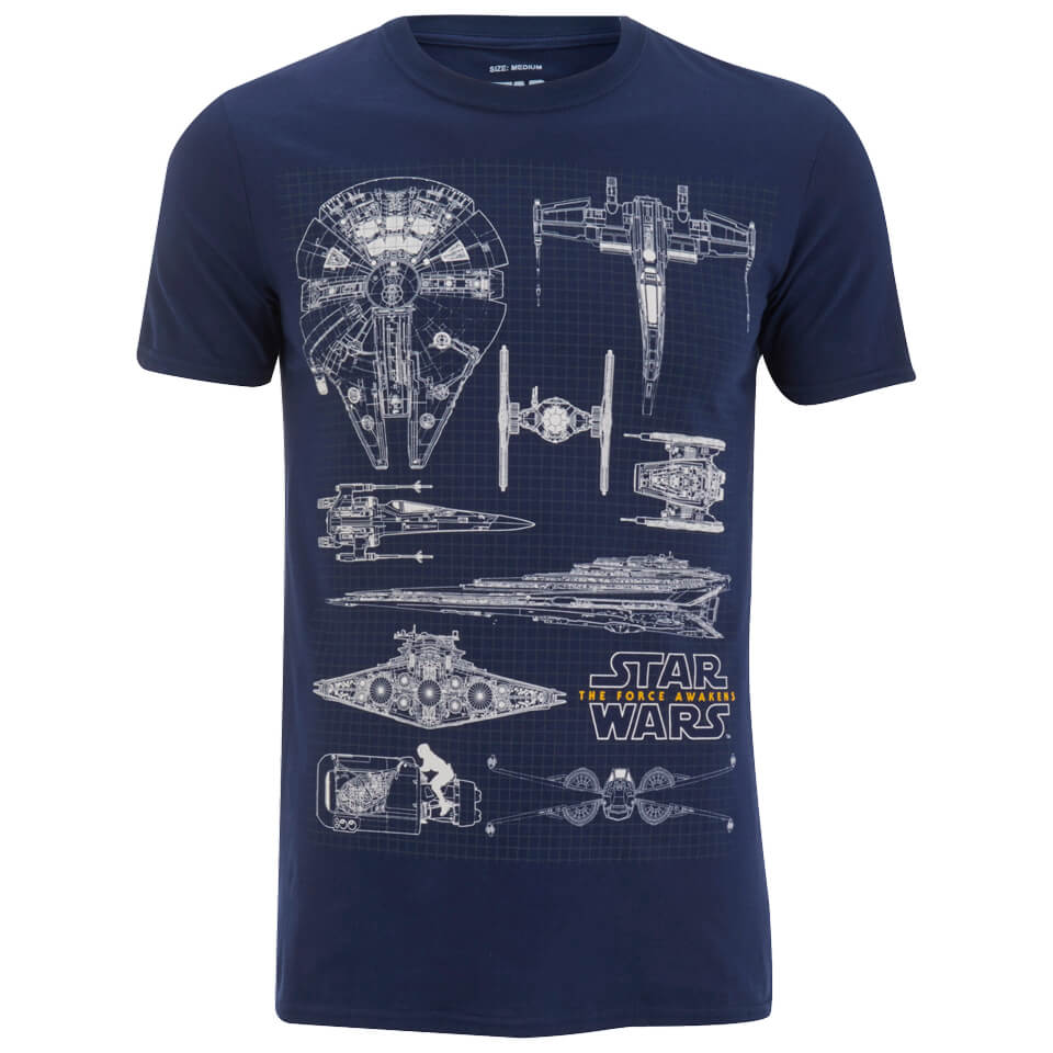 Star Wars Men's Fleet Schematic T-Shirt Navy Merchandise Zavvi US