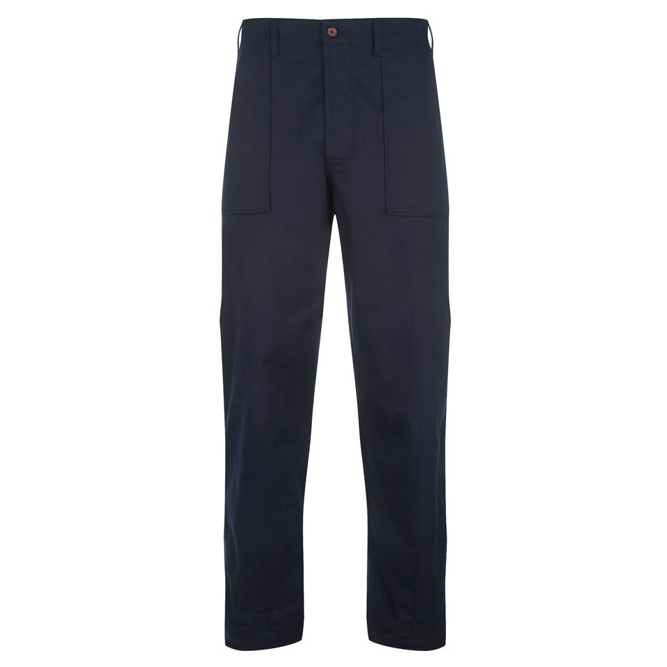 Universal Works Men's Fatigue Twill Pants - Navy - Free UK Delivery ...