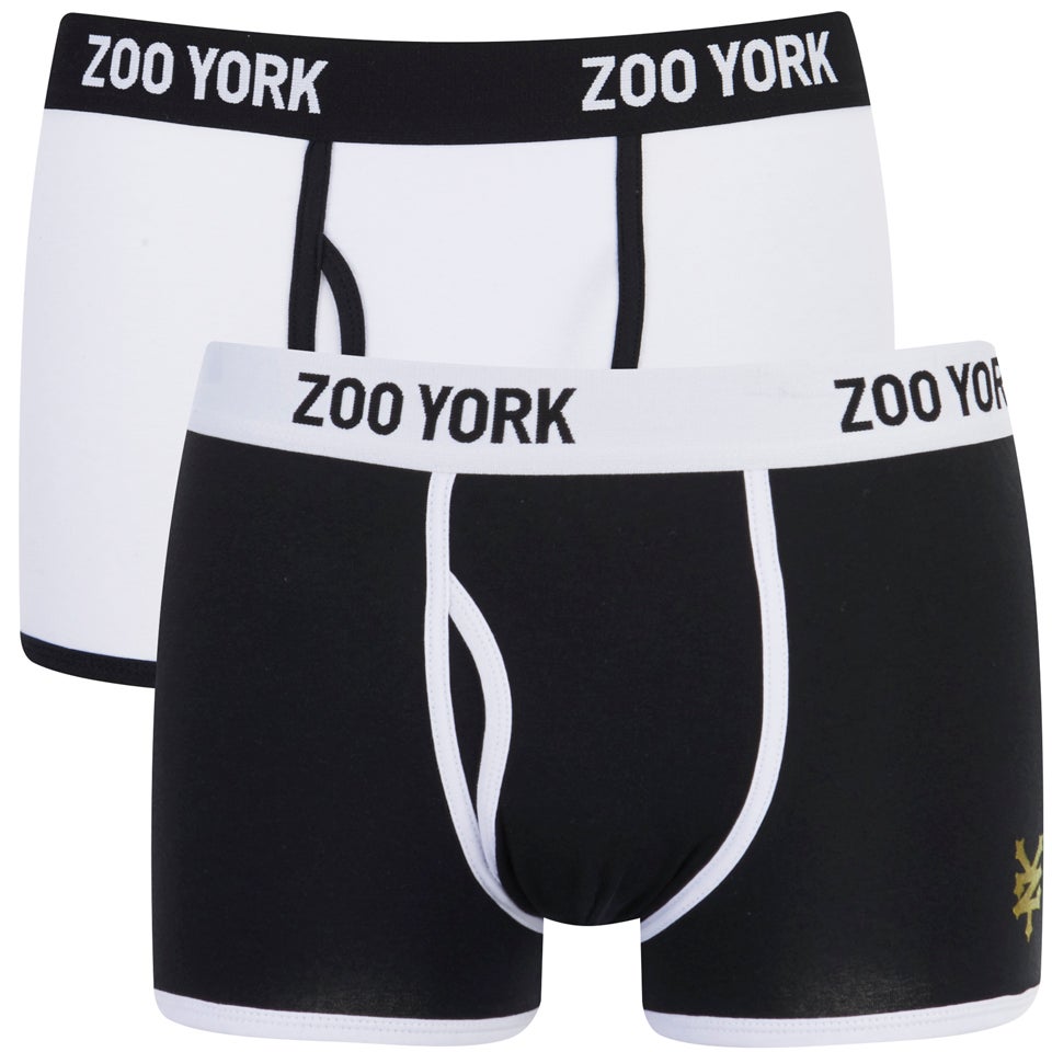 Zoo York Men's Rhino 2 Pack Boxers - Black/White Mens Underwear - Zavvi US