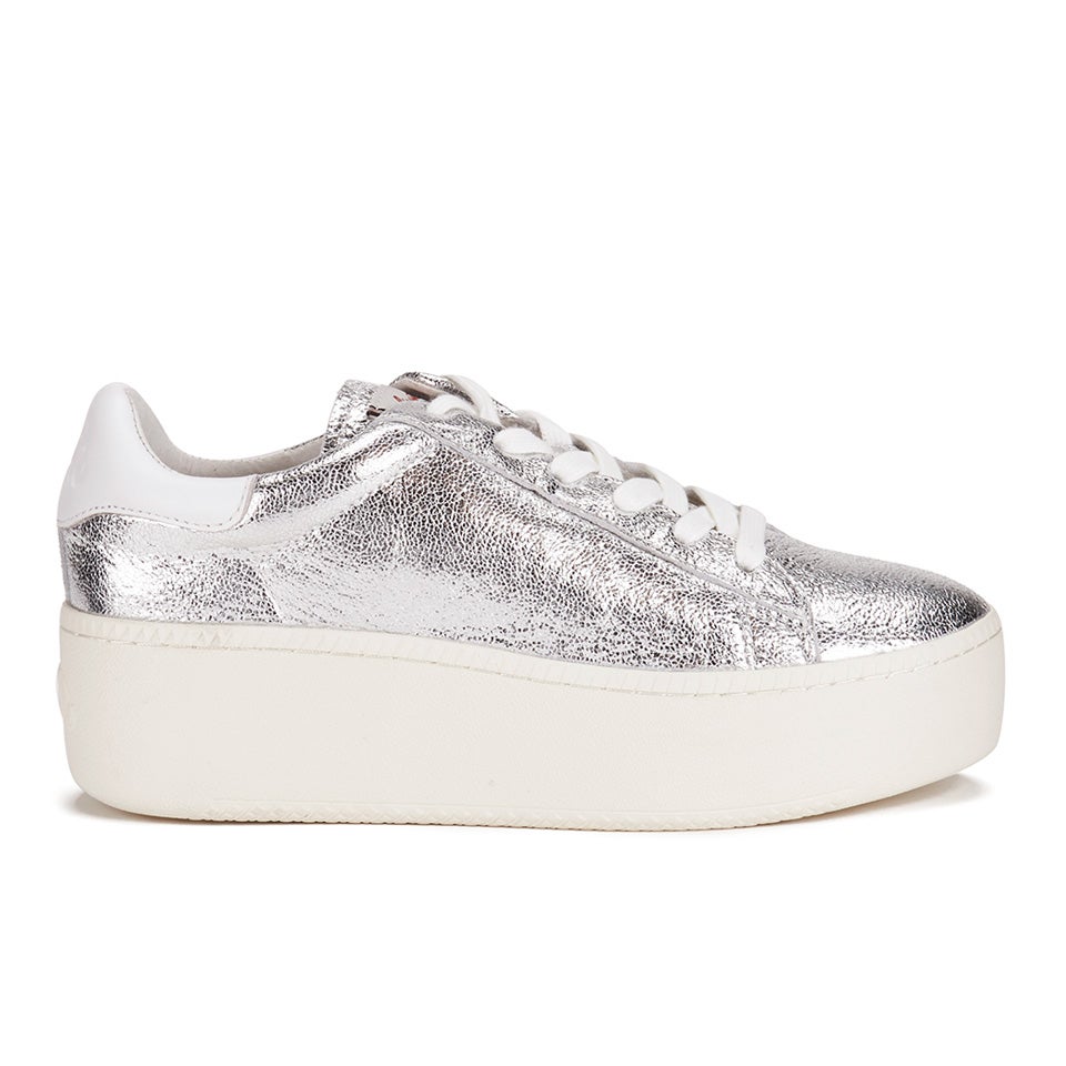 Silver flatform trainers top