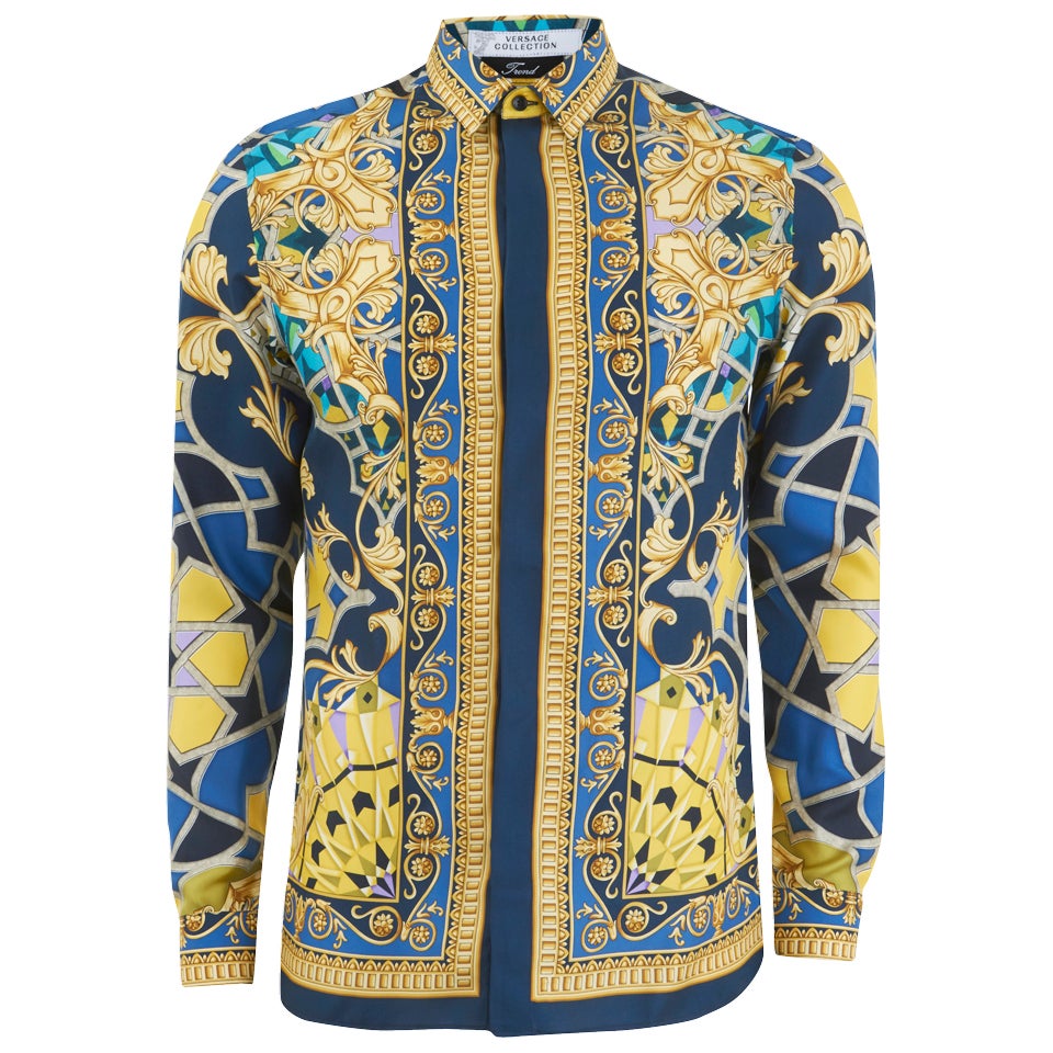 Versace Collection Men's Silk Printed Shirt - Blue | TheHut.com