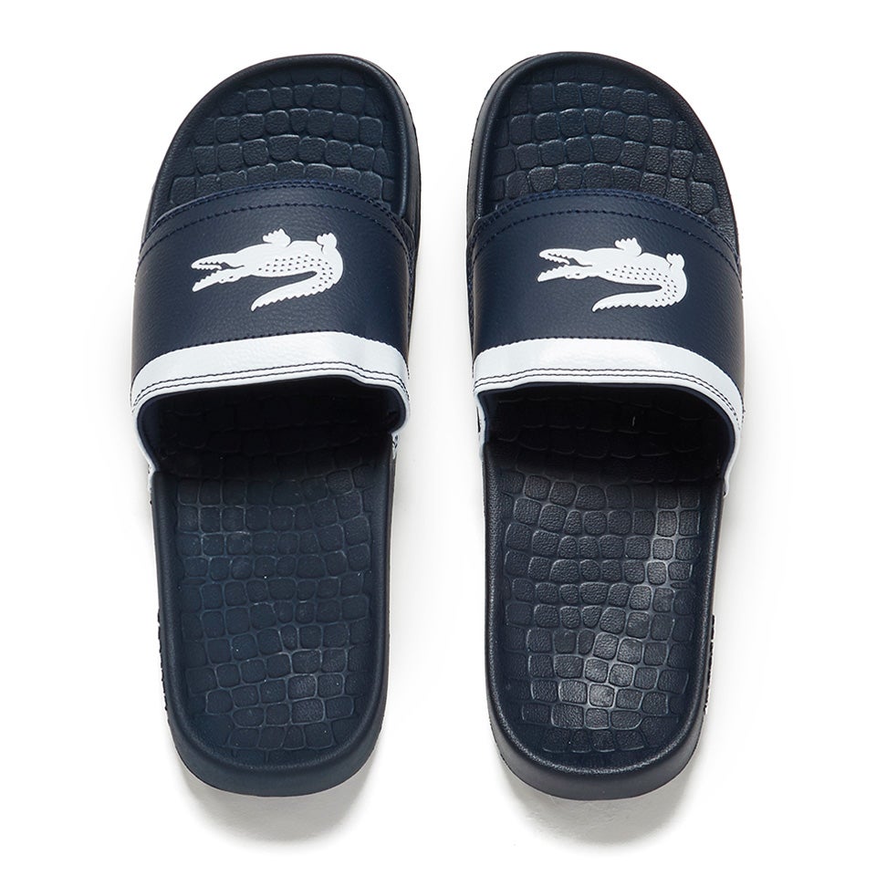 Lacoste Men s Frasier Slide Sandals Blue White TheHut