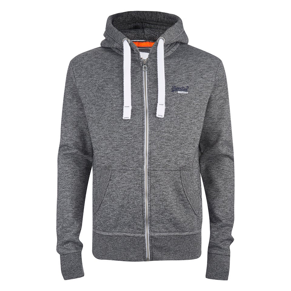 Superdry Men's Orange Label Zip Hoody Low Light Black Grit