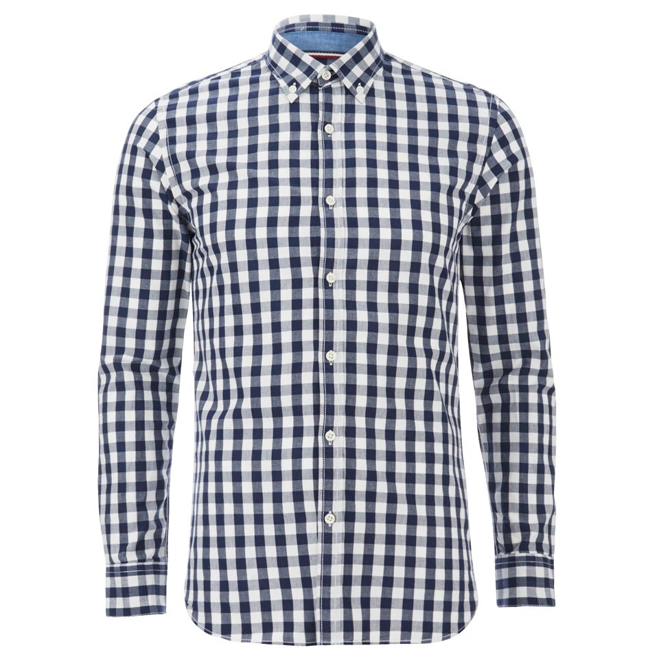 Produkt Men s Long Sleeved Checked Shirt Navy Blazer Mens Clothing Zavvi Ireland