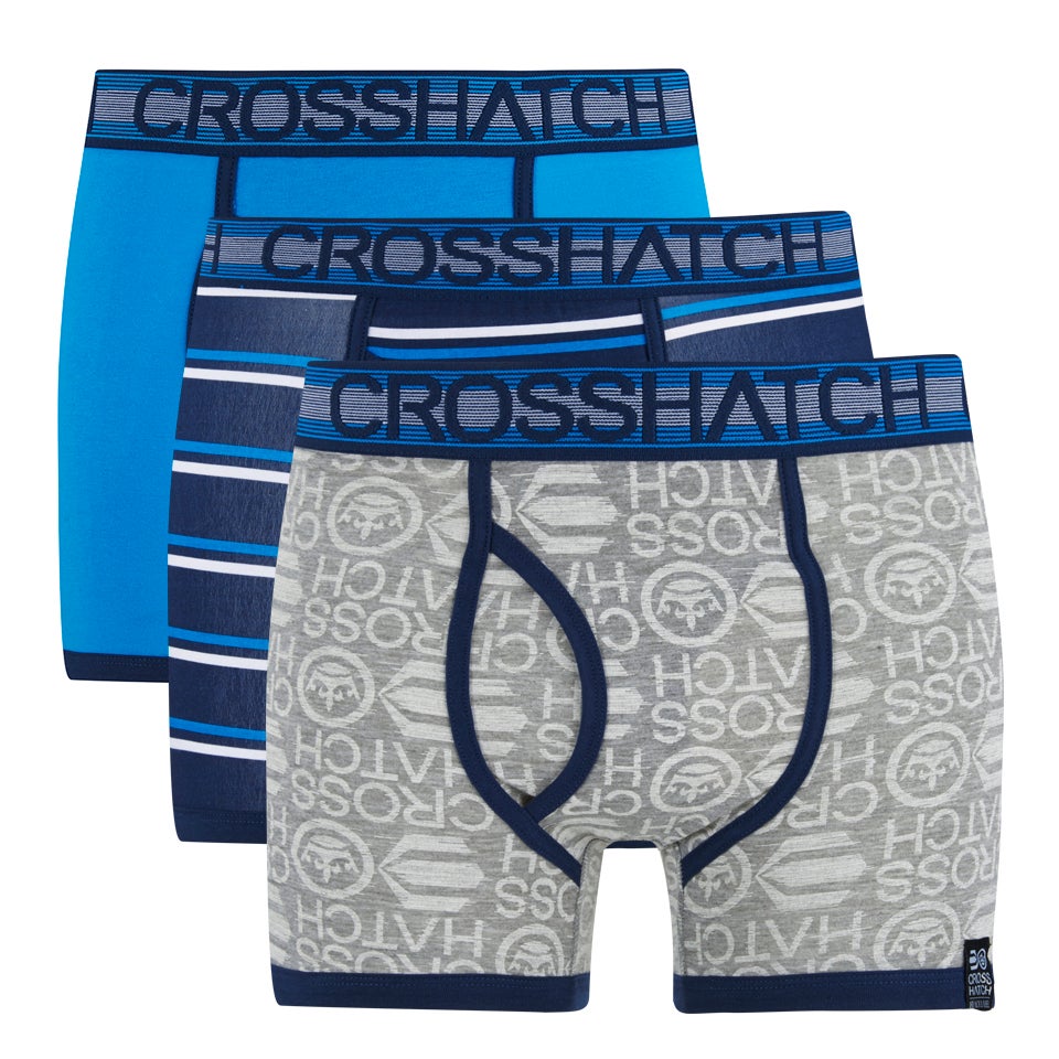 Crosshatch Men's Neonic 3-Pack Boxers Neon Blue/Dress Blue Mens