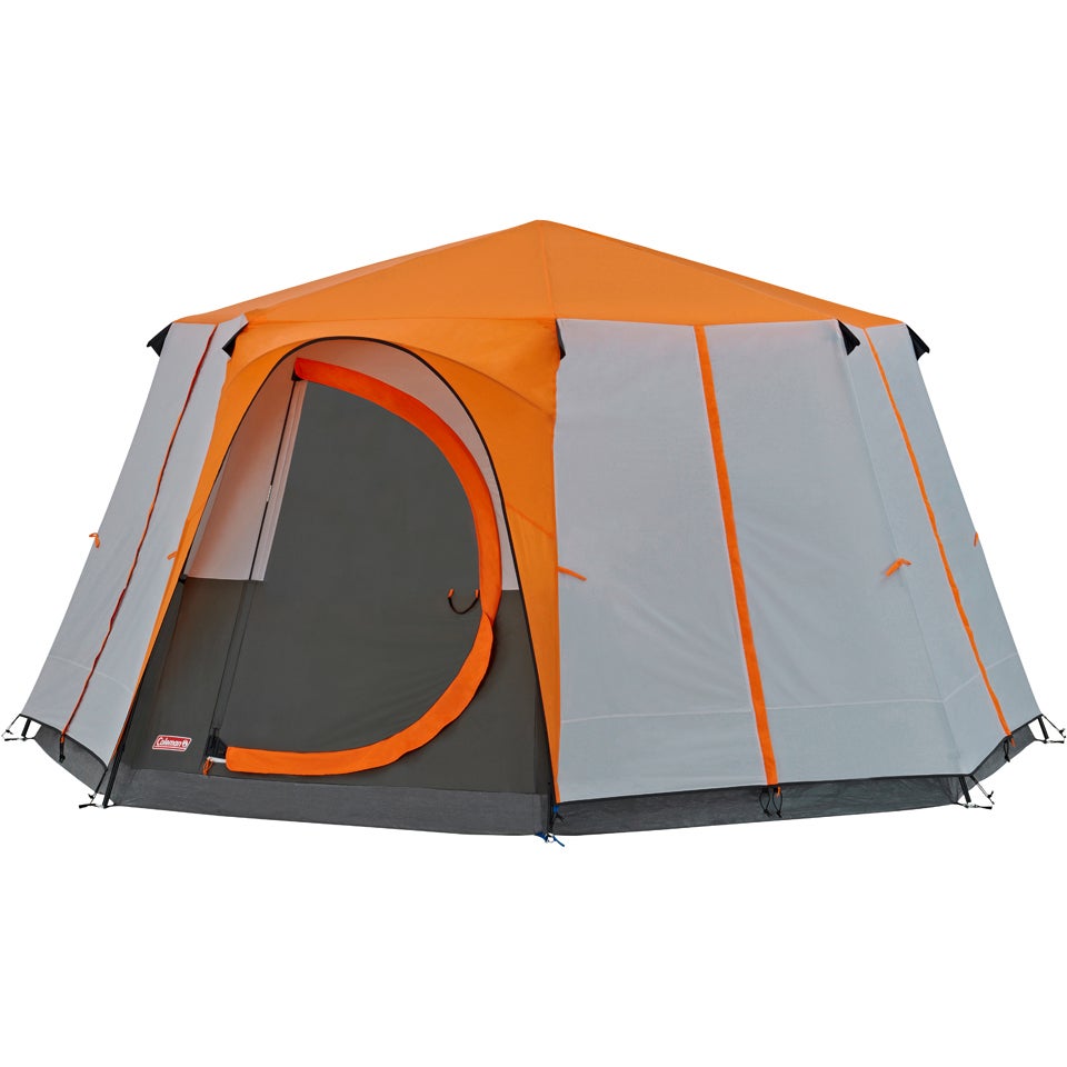 schors terras flexibel Coleman Cortes Octagon Tent (8 Person) - Grey/Orange Garden - Zavvi US