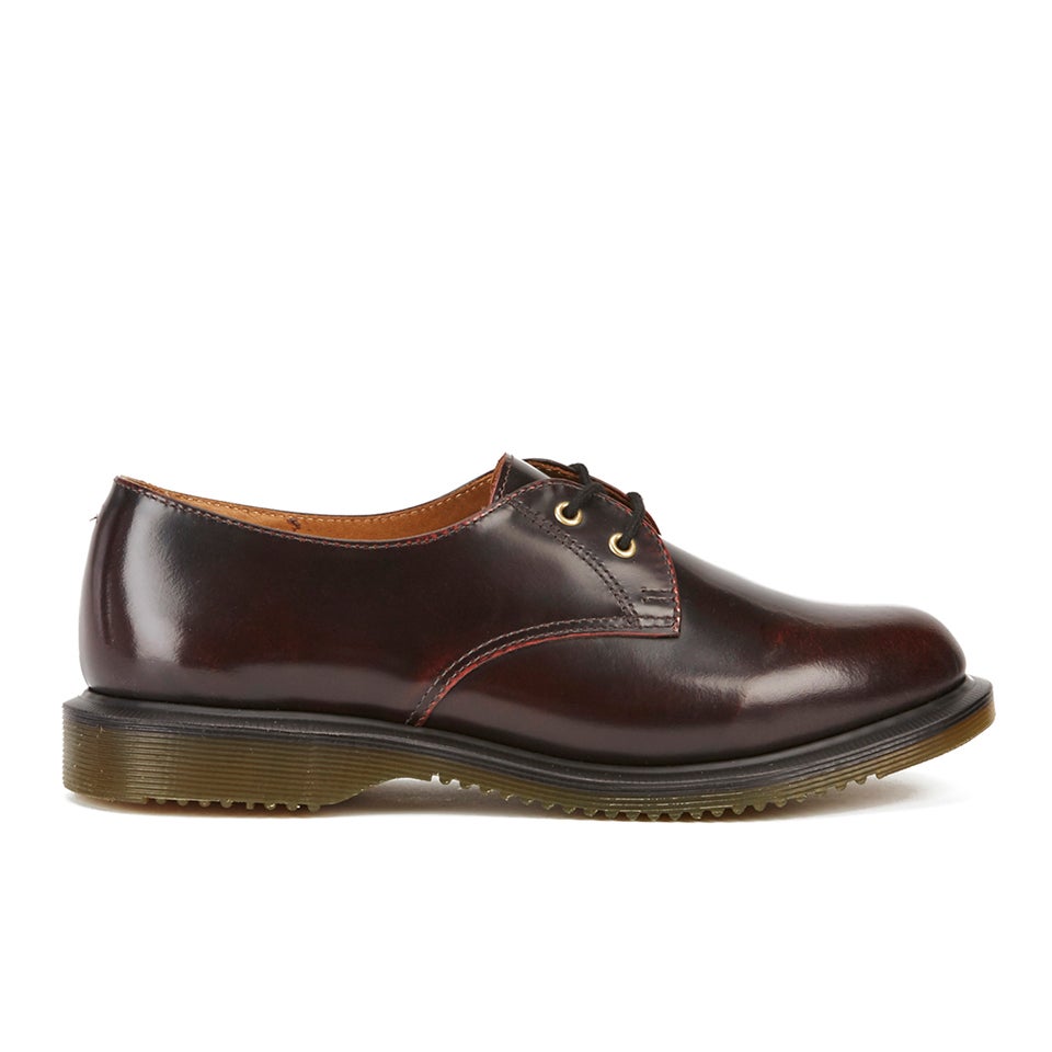 Dr. Martens Women s Kensington Brook Arcadia Leather 2 Eye Flat Shoes Cherry Red TheHut