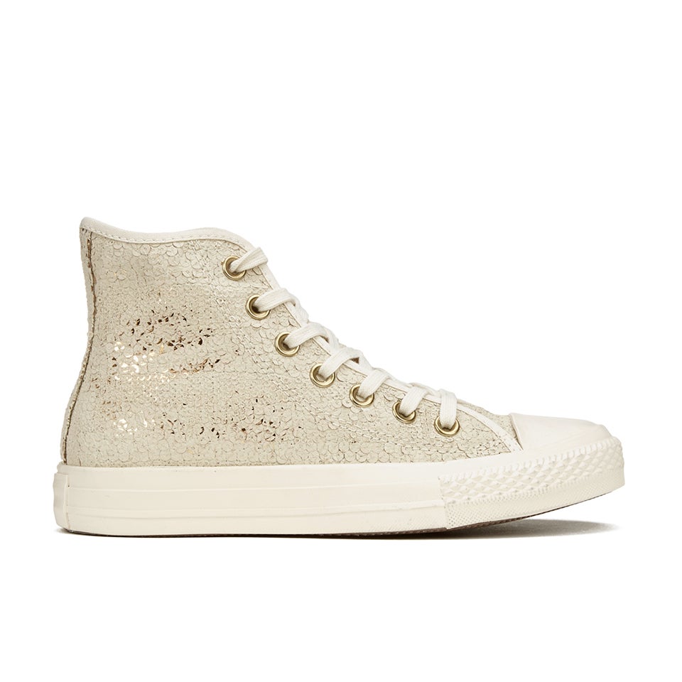 Converse gold sequin chuck taylor 2025 hi top trainers